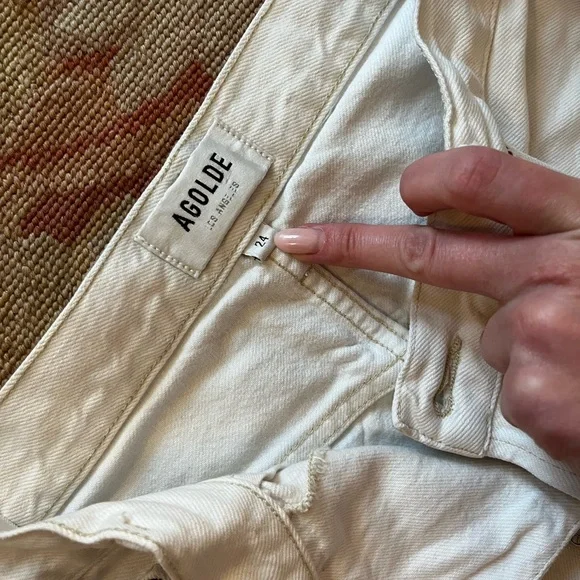 AGOLDE Criss Cross Straight Jeans - Milkshake - Picture 3 of 4